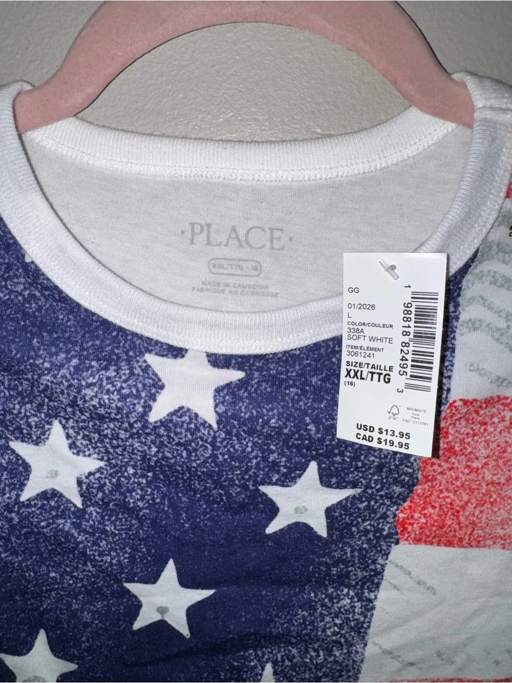 The Children's Place Patriotic Flag Short Sleeve Tee - Red & White & Blue
